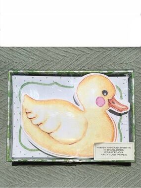 Yellow Duckie Baby announcements cards set by Susan Branch